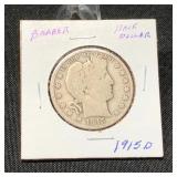 1915D Barber Half Dollar
