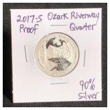 2016S Silver Proof Quarter - Ozark Riverway