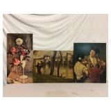 Lot of 3 Vintage Oil Paintings on Board