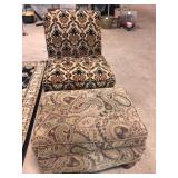 Upholstered Accent Chair and Ottoman