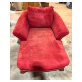 Red Microfiber Lounge Chair 65 Inch