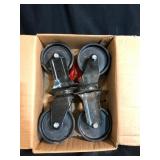 Four Black Toolbox Casters New in Box
