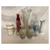 Lot of 8 Glass and Ceramic Vases