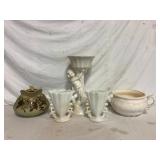 Vintage Ivory Ceramic Decor Lot