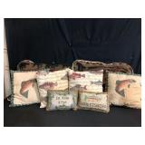 Lot of Fishing Lodge Throw Pillows