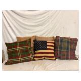Lot of 5 Country Style Throw Pillows