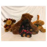 Lot of Plush Bears and Moose Toys