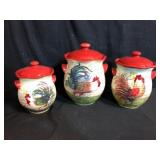 Certified Intl Rooster Canister Set 3-Piece