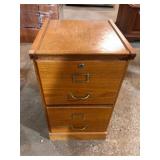 Oak 2-Drawer File Cabinet with Lock