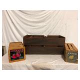 Lot of 3 Vintage Wooden Crates