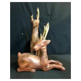 Pair of Rustic Deer Decor Sculptures