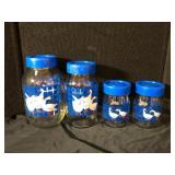 Vintage Goose Glass Canister Set of 4