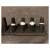 Silver Tone CZ Engagement Style Ring Lot