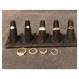 Gold Tone Fashion Ring Lot Approximately 9