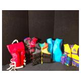 Lot of 5 Adult and Child Life Jackets