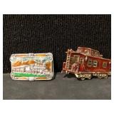 Railroad and Train Belt Buckle Pair