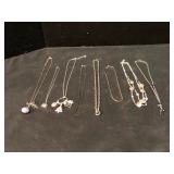 Silver Tone Chain and Pendant Necklace Lot