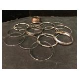 Silver Tone Stacking Bangle Bracelet Lot