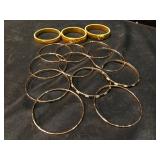 Gold Tone Stacking Bangle Bracelet Lot