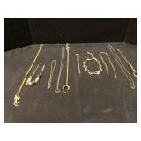Gold Tone Necklace Bracelet Pendant Lot