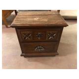 Spanish Revival Oak 2-Drawer Nightstand