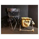Lot of 2 Portable Folding Outdoor Stools