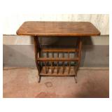 Solid Oak Magazine Rack Side Table