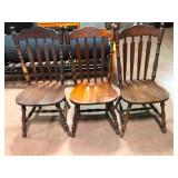 1970s Ethan Allen Arrow Back Chairs (3)