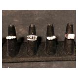 Sentimental Word and Name Ring Lot