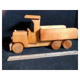Vintage Handmade Wooden Toy Dump Truck