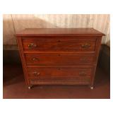 Antique Walnut Eastlake 3-Drawer Chest
