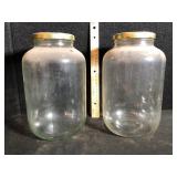 Vintage Large Glass Storage Jars Set of 2