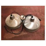 Brushed Nickel Dome Pendant Lights Pair