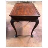 Queen Anne Mahogany Tea Side Table Pull-Out