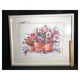 Carol Robinson Floral Watercolor Print Framed