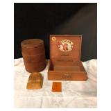 Vintage Tobacco Cigar Box Pouch and Canister