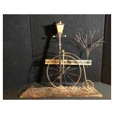 Metal Penny-Farthing and Street Lamp Decor
