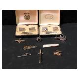 Vintage Mens Jewelry Lot Cufflinks Ring Clips
