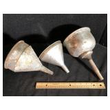 Vintage Metal Funnels Lot of 3