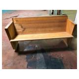 Solid Oak Church Pew Needs Repair