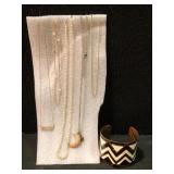 Vintage Costume Jewelry Lot Cuff and Pearls