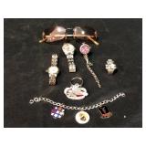 Vintage Jewelry and Watch Lot Charms Pendants