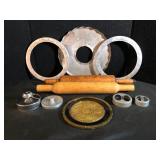 Kitchen Variety Lot Cutters and Rolling Pin