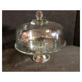 Clear Glass Pedestal Cake Stand with Dome