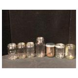 Vintage Clear Mason Canning Jar Lot of 7