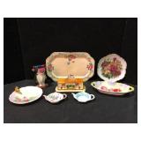 Hand Painted Porcelain Tea Accessory Lot