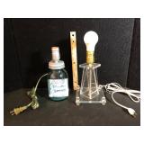 Vintage Lucite Lamp and Mason Jar Lamp