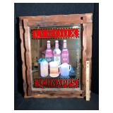 Leroux Schnapps Mirror Bar Sign Wood Frame