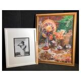 Framed Art Pair Photo Print and Floral Still Life