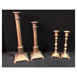 Vintage Brass Candlesticks Lot India and Japan